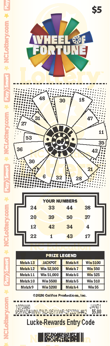 Game logo: Wheel of Fortune Price: $5